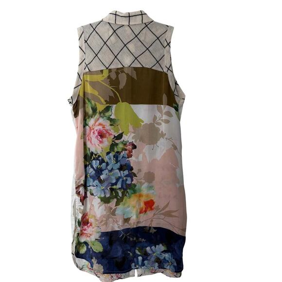 Cyrena embroidered patchwork tunic dress M boho western Coastal Cowgirl - Picture 5 of 11